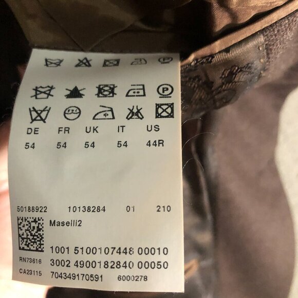 Hugo Boss Mens Classic Maselli2 lined brown wool two button blazer size 44R - Picture 5 of 9